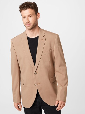 BURTON MENSWEAR LONDON - Ajuste estrecho Chaqueta saco en marrón: frente