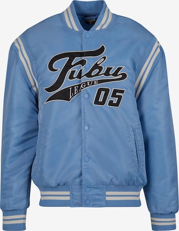 FUBU Between-Season Jacket 'Varsity Satin' in Blue: front