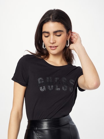 Maglietta 'AGATA' di GUESS in nero: frontale