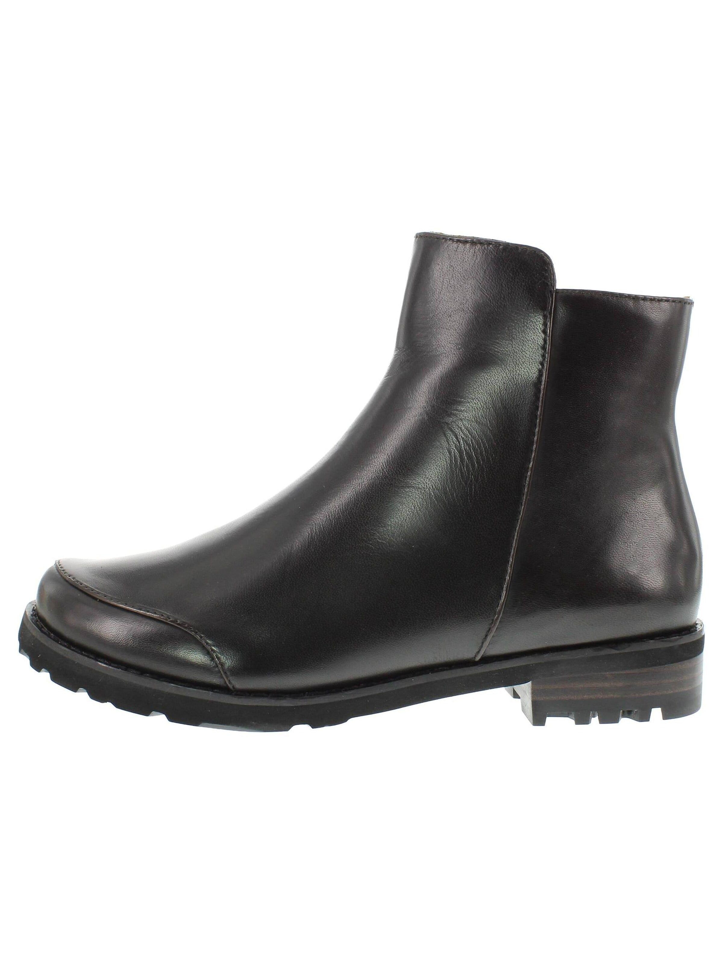Everybody Ankle Boots 'TIGRIDA - Puristische Lederstiefelette mit modernem Antik-Finish' in Brown: front