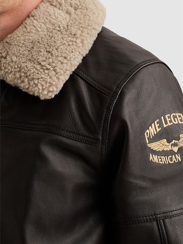 PME Legend Between-season jacket 'Auckland Fur leather jacket' in Brown