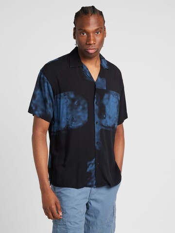 JACK & JONES Comfort fit Button Up Shirt 'JEFF ROTARY' in Black: front