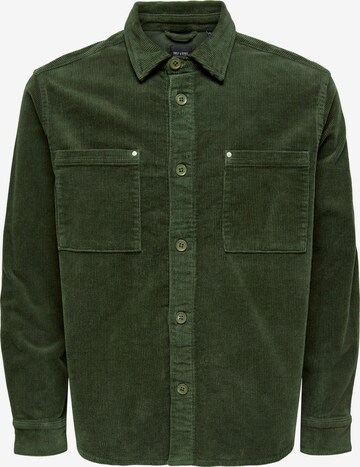 Only & Sons - Ajuste confortable Camisa 'Track' en verde: frente