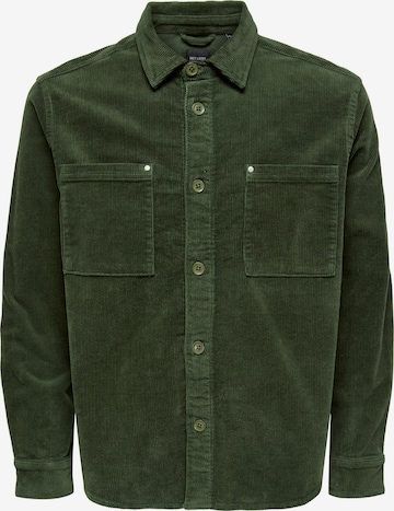 Only & Sons Comfort fit Overhemd 'Track' in Groen: voorkant