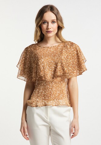 DreiMaster Klassik Blouse in Bruin: voorkant