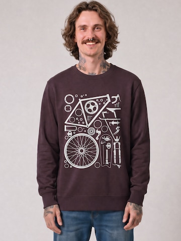 Watapparel Sweatshirt 'Fahrradteile' in Rood: voorkant