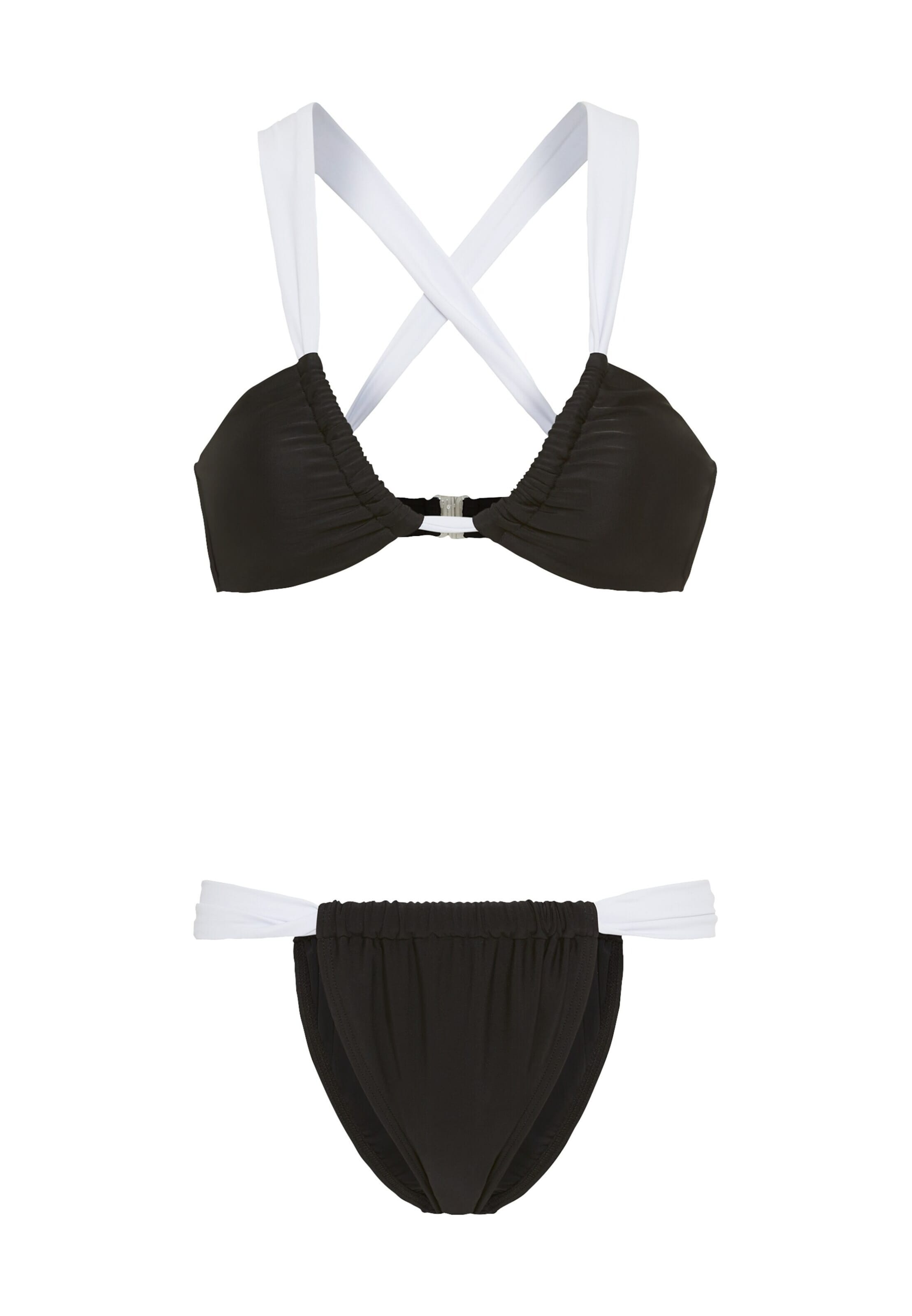 LSCN by LASCANA Сутиен с триъгълни чашки Бански тип бикини в черно: отпред