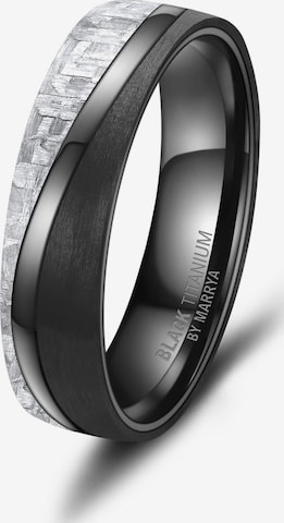 Anello 'MARRYA Ehering BT-12 aus Black Titanium – „BLACK & WHITE“ Kollektion' di MARRYA in bianco: frontale