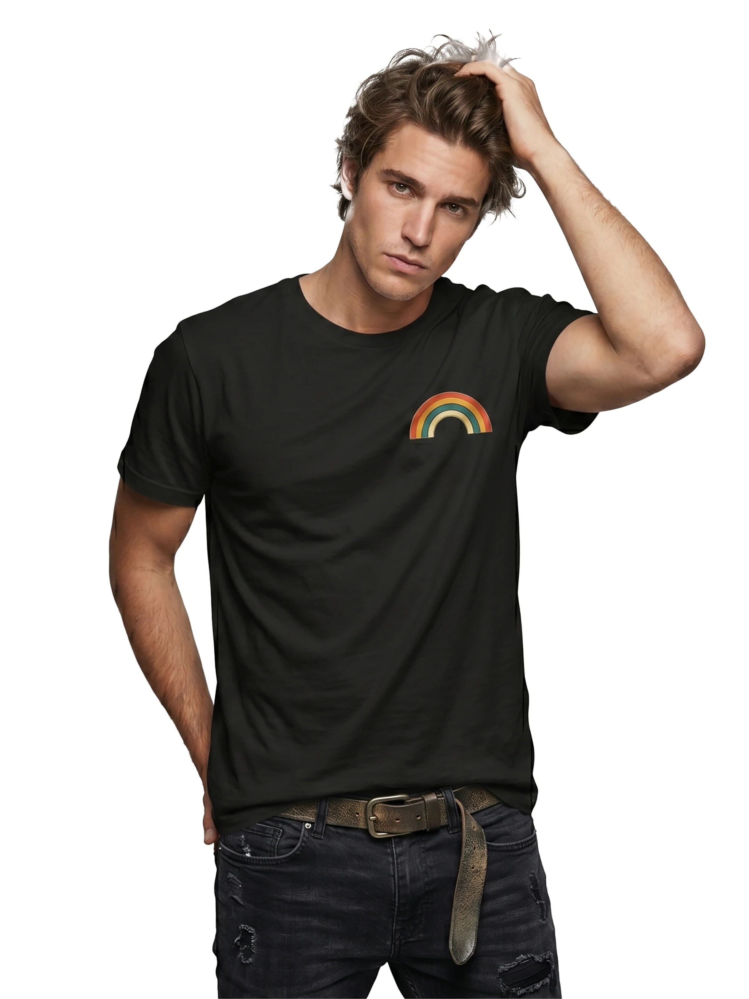 MAKAYA Shirt 'Rainbow' in Black