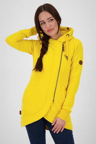 Alife and Kickin - Sudadera con cremallera 'MaryAK' en amarillo