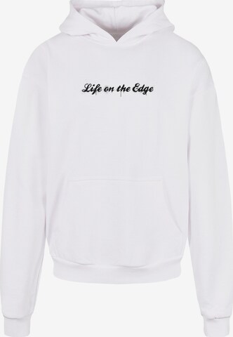 Sweat-shirt 'Peanuts - Life On The Edge' Merchcode en blanc : devant