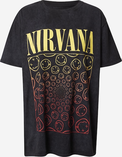 Daisy Street T-Shirt 'NIRVANA' in gelb / rot / schwarz, Produktansicht