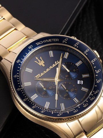 Montre à affichage analogique Maserati en or