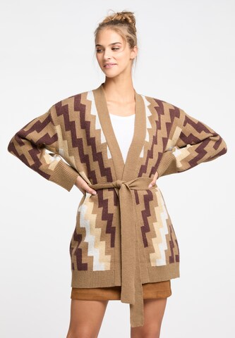 usha FESTIVAL Knit Cardigan 'Rakata' in Brown: front