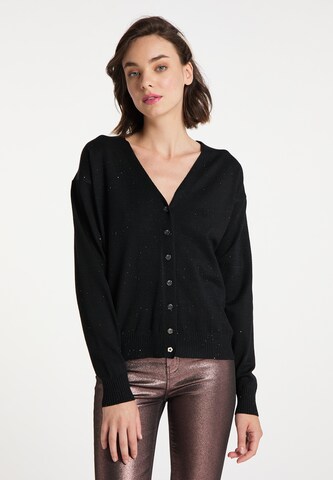 myMo at night Knit Cardigan in Black: front