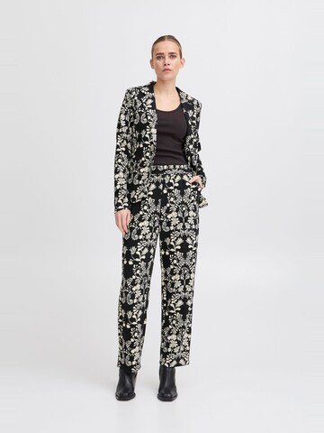 ICHI Regular Pants ' IHKATE PRINT PA29 ' in Black