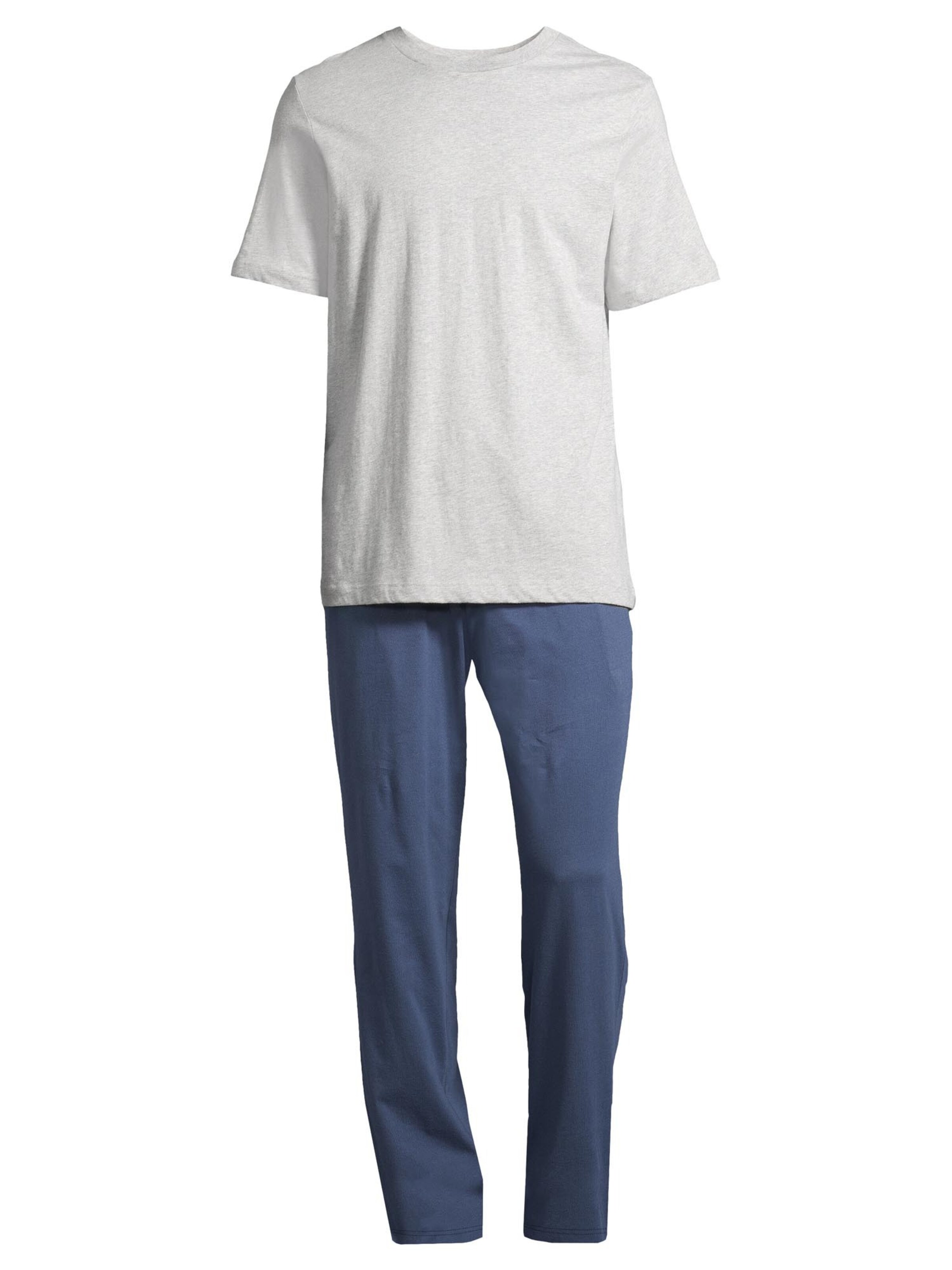 SCHIESSER Pyjama kort 'Night & Home' in Blauw: voorkant