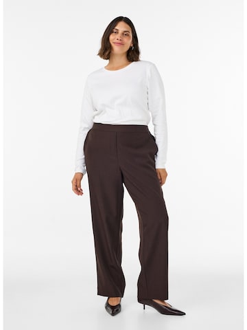 Zizzi - regular Pantalón 'FLILLOW' en marrón: frente