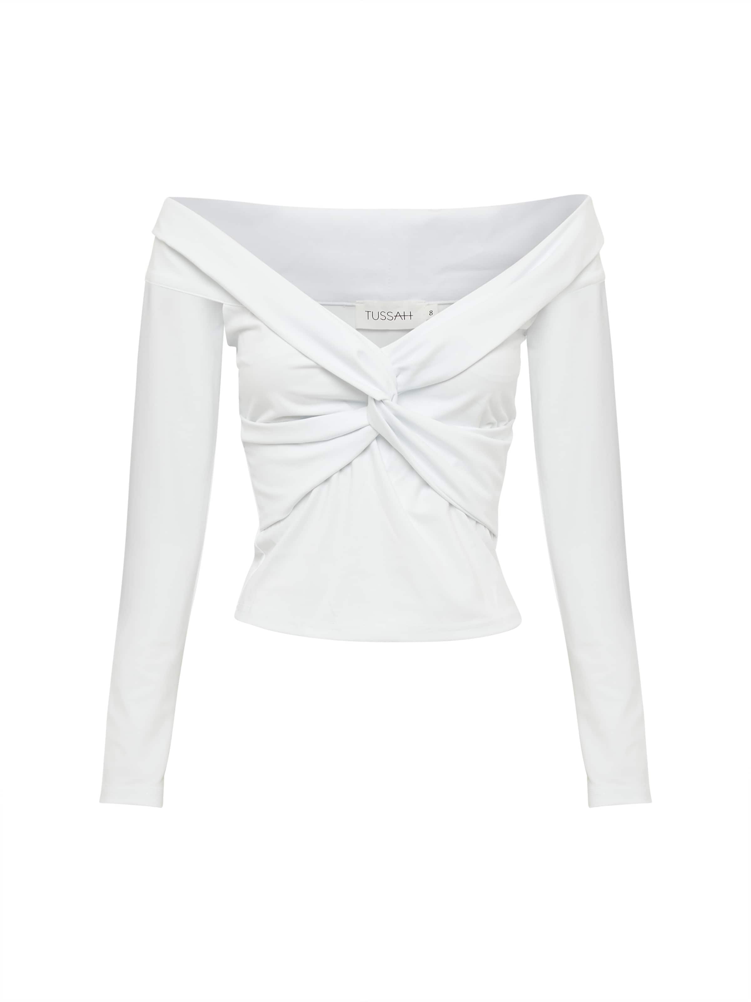 Tussah Top 'BRENDA' in White: front