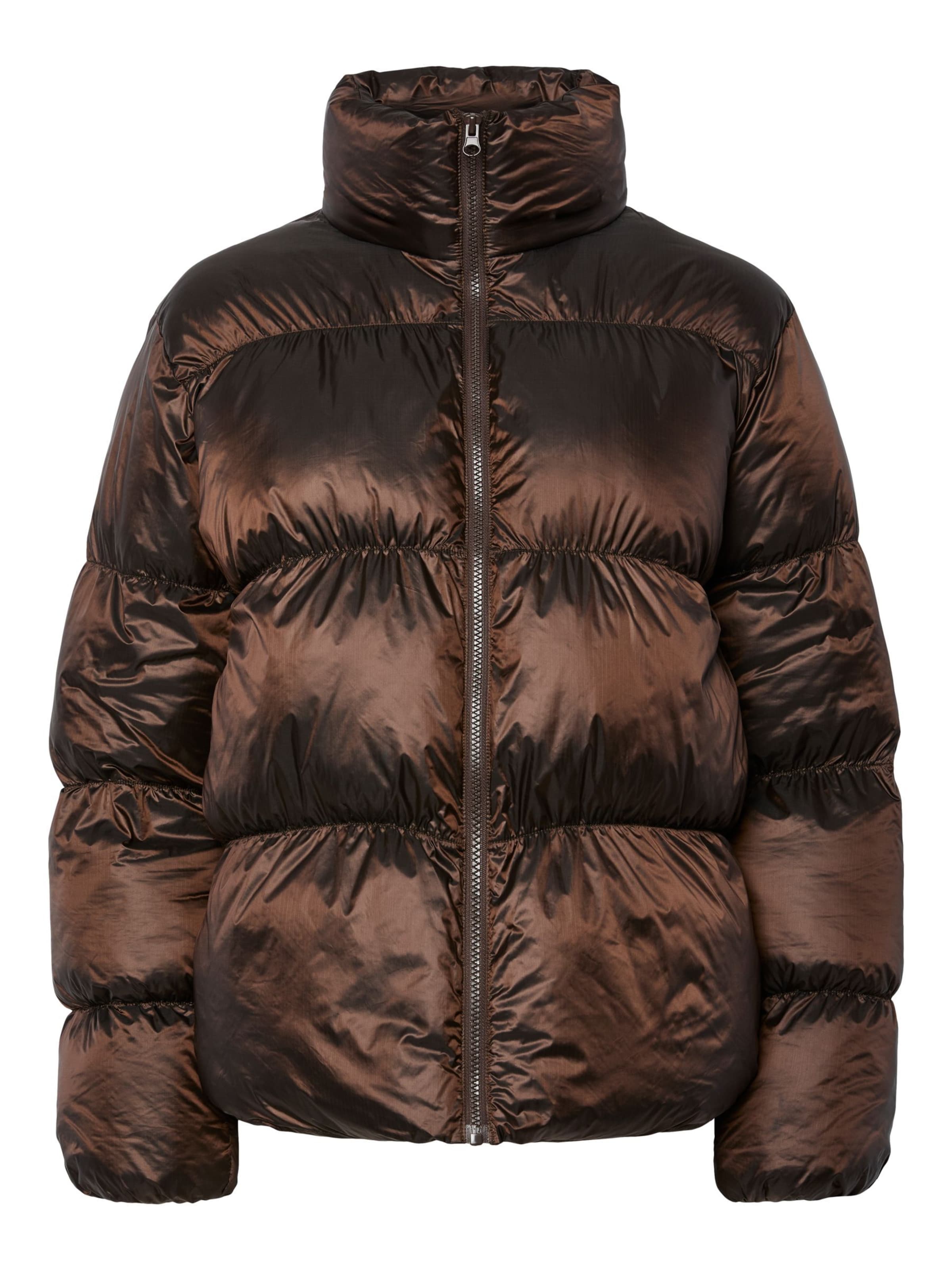 PIECES Vinterjakke 'PCMilla' i mørkebrun, Produktvisning