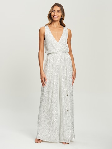 balts Tussah Kombinezons 'AMBER': no priekšpuses