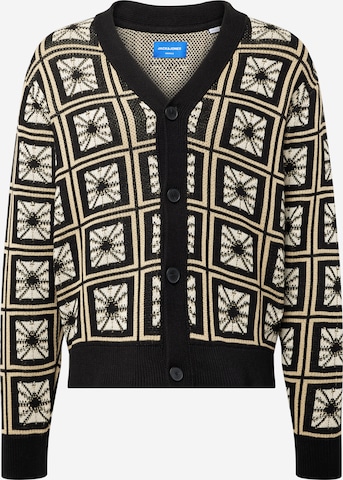 JACK & JONES Knit Cardigan in Black: front