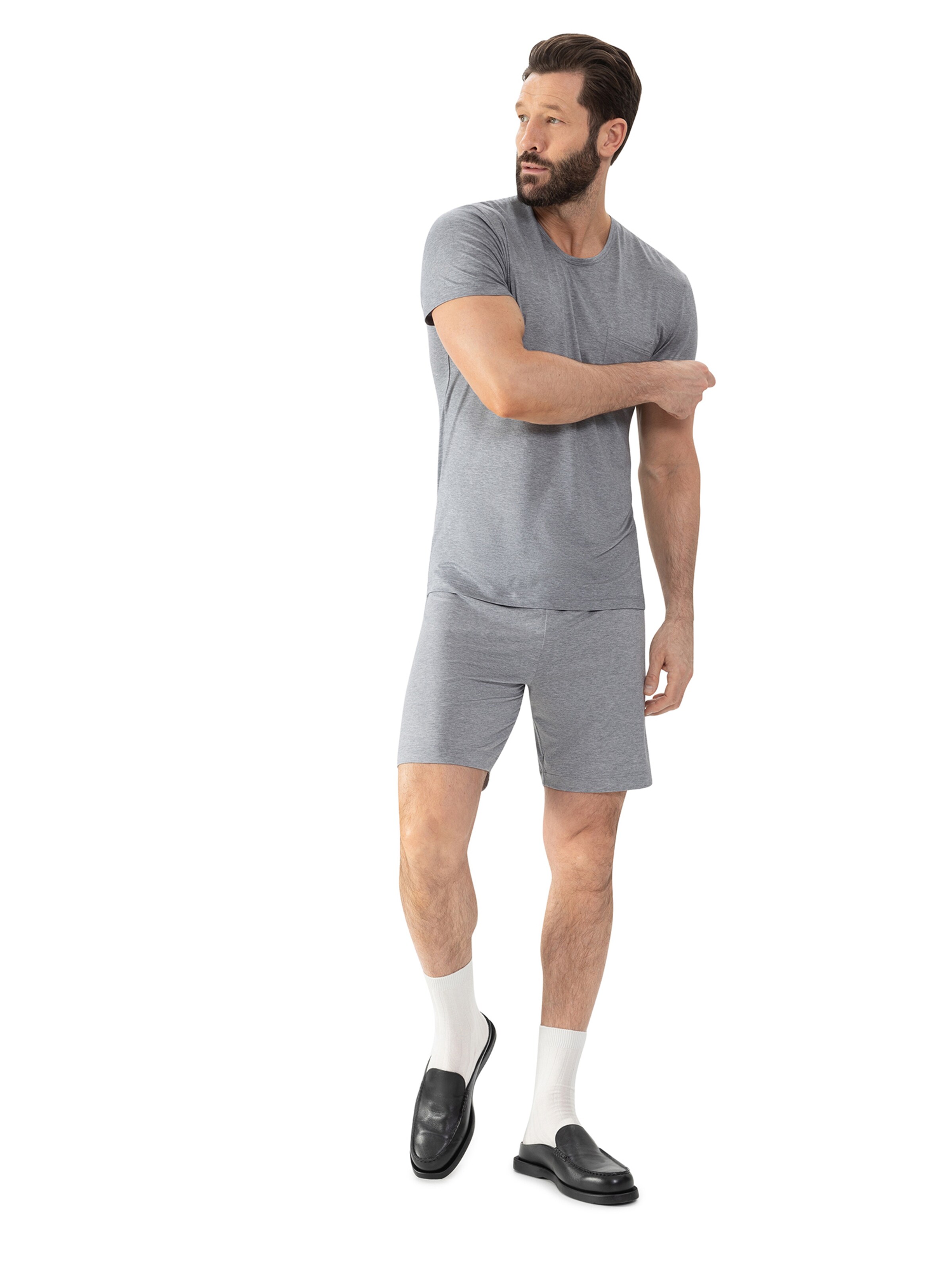 Mey Pyjama kort 'Easy Night' in Grijs