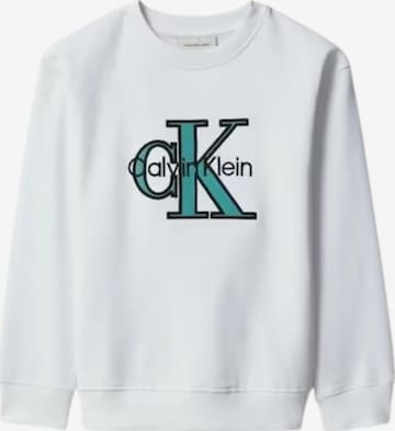 Sweat 'CALVIN KLEIN JEANS kids TERRY MONOLOGO CN FELPA' Calvin Klein Kids en blanc : devant