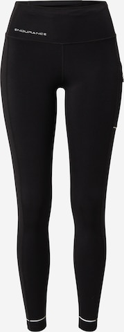 ENDURANCE Skinny Sportbroek in Zwart: voorkant