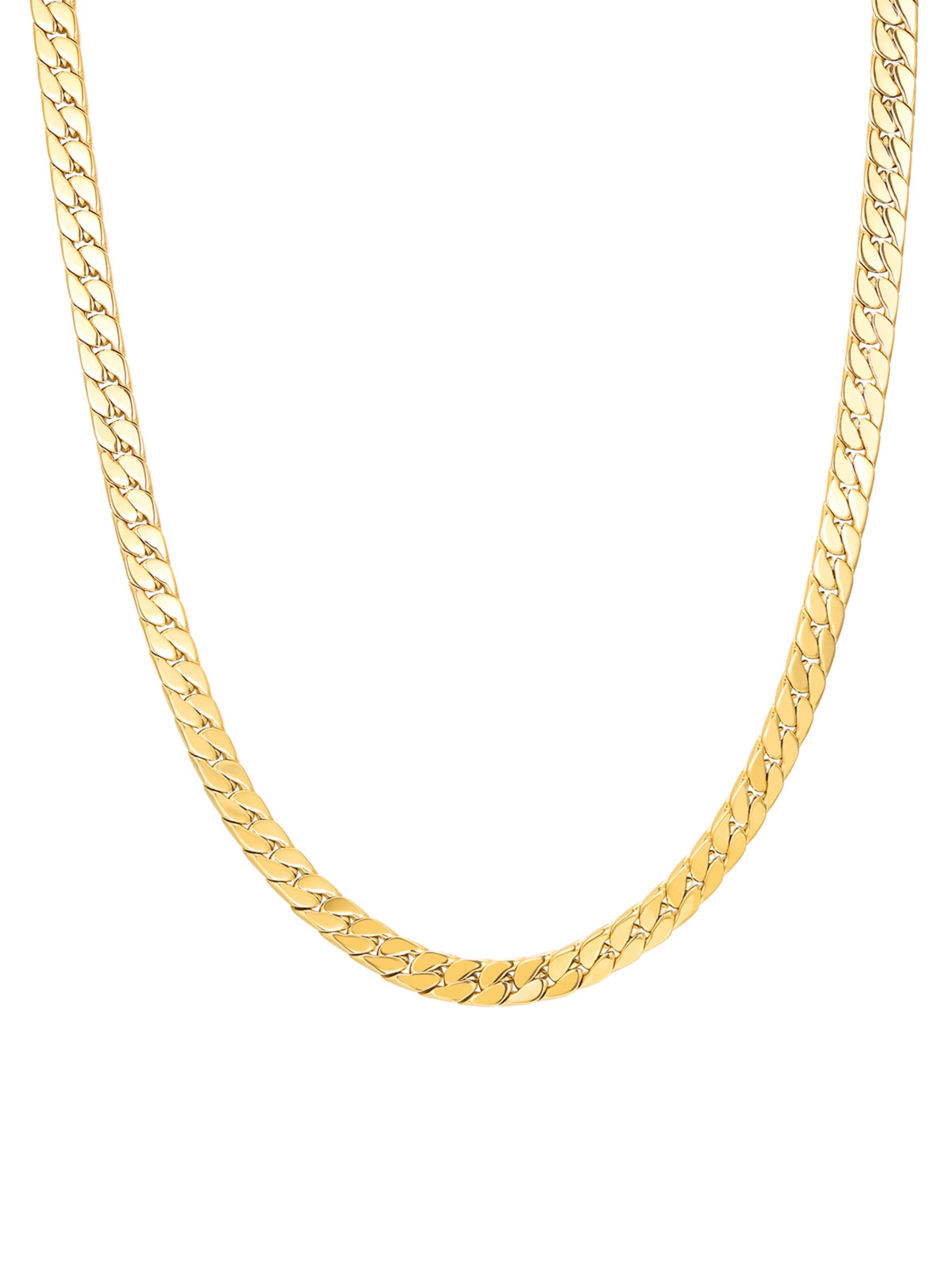 Hey Happiness Ketting 'Thick Cuban' in Goud: voorkant