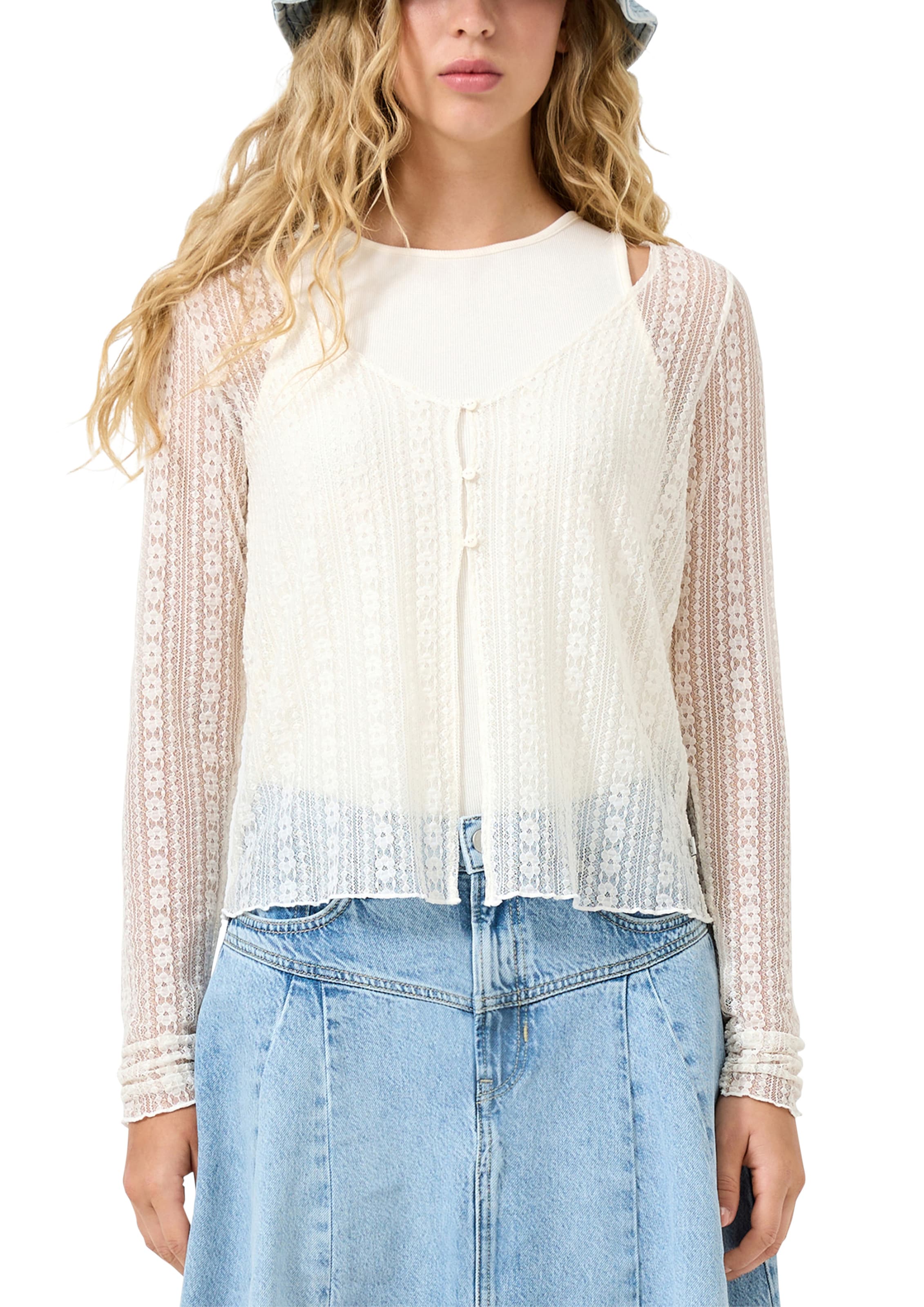 QS T-Shirt in Beige