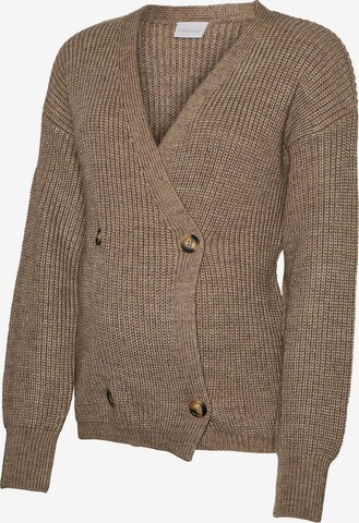 MAMALICIOUS Knit Cardigan 'Vitta' in Brown: front