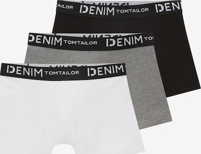 M dydžio Boxer trumpikės iš TOM TAILOR DENIM, spalva – pilka / juoda / balta, Prekių apžvalga