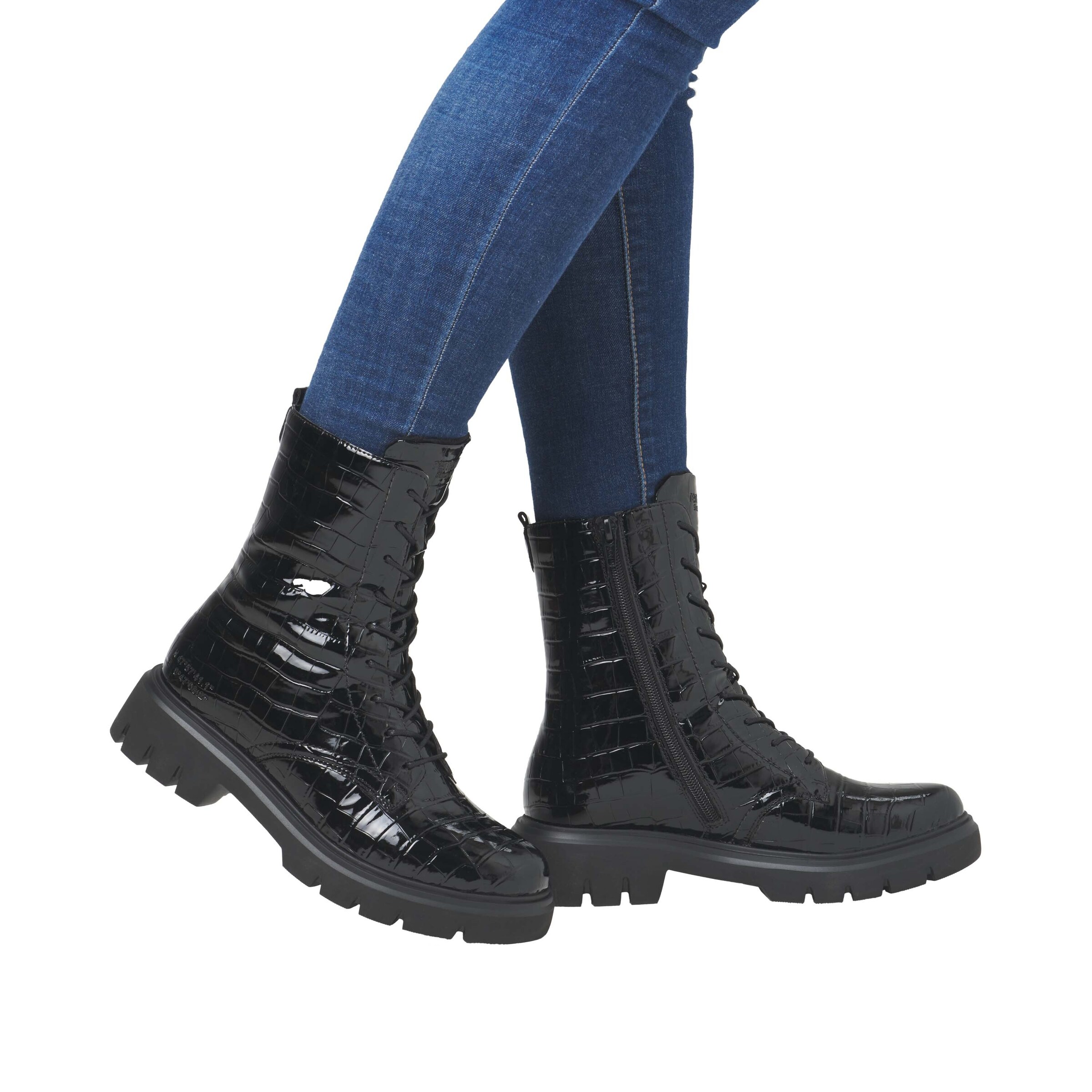 REMONTE Schnürstiefel ' D1W72 ' in Schwarz: Vorderseite