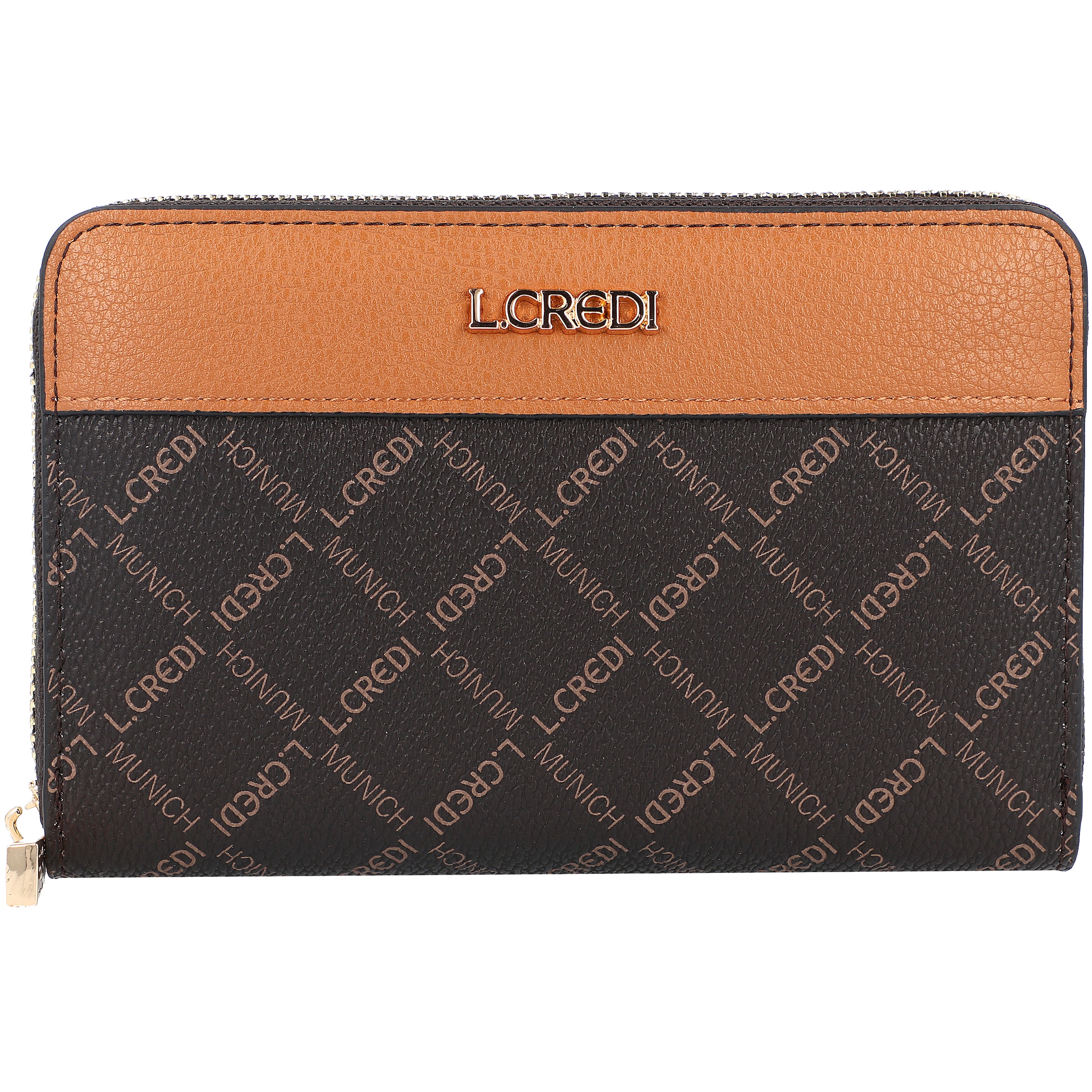 L.CREDI Wallet 'Filiberta' in Brown: front