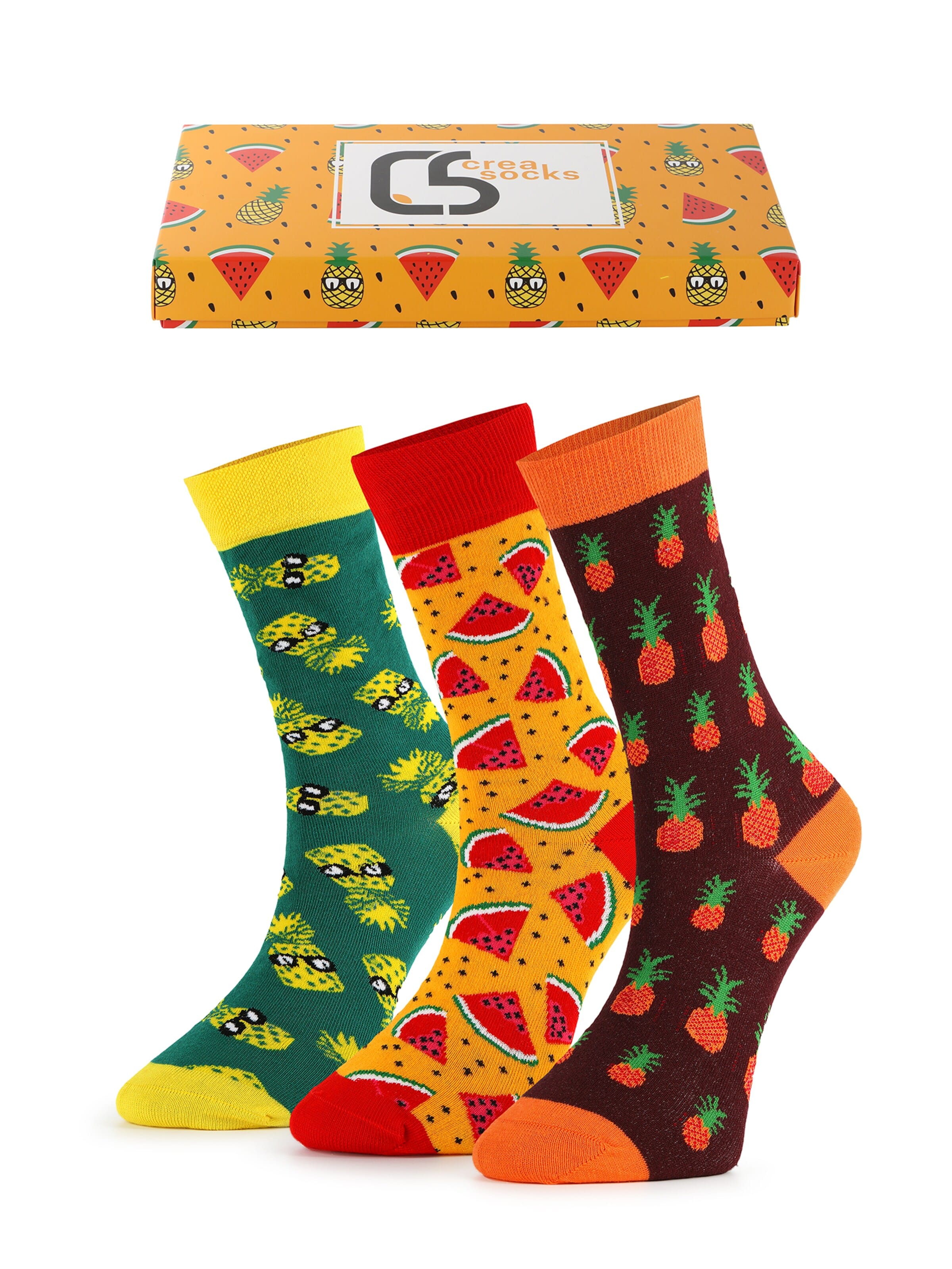 Calzino 'Frucht' di Crea Socks in colori misti: frontale