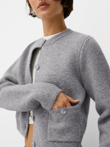 Bershka Knit cardigan in Grey