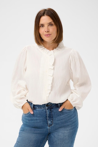 KAFFE CURVE Blouse 'Uma' in White: front