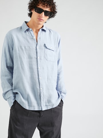 REPLAY - Regular Fit Camisa em azul: frente
