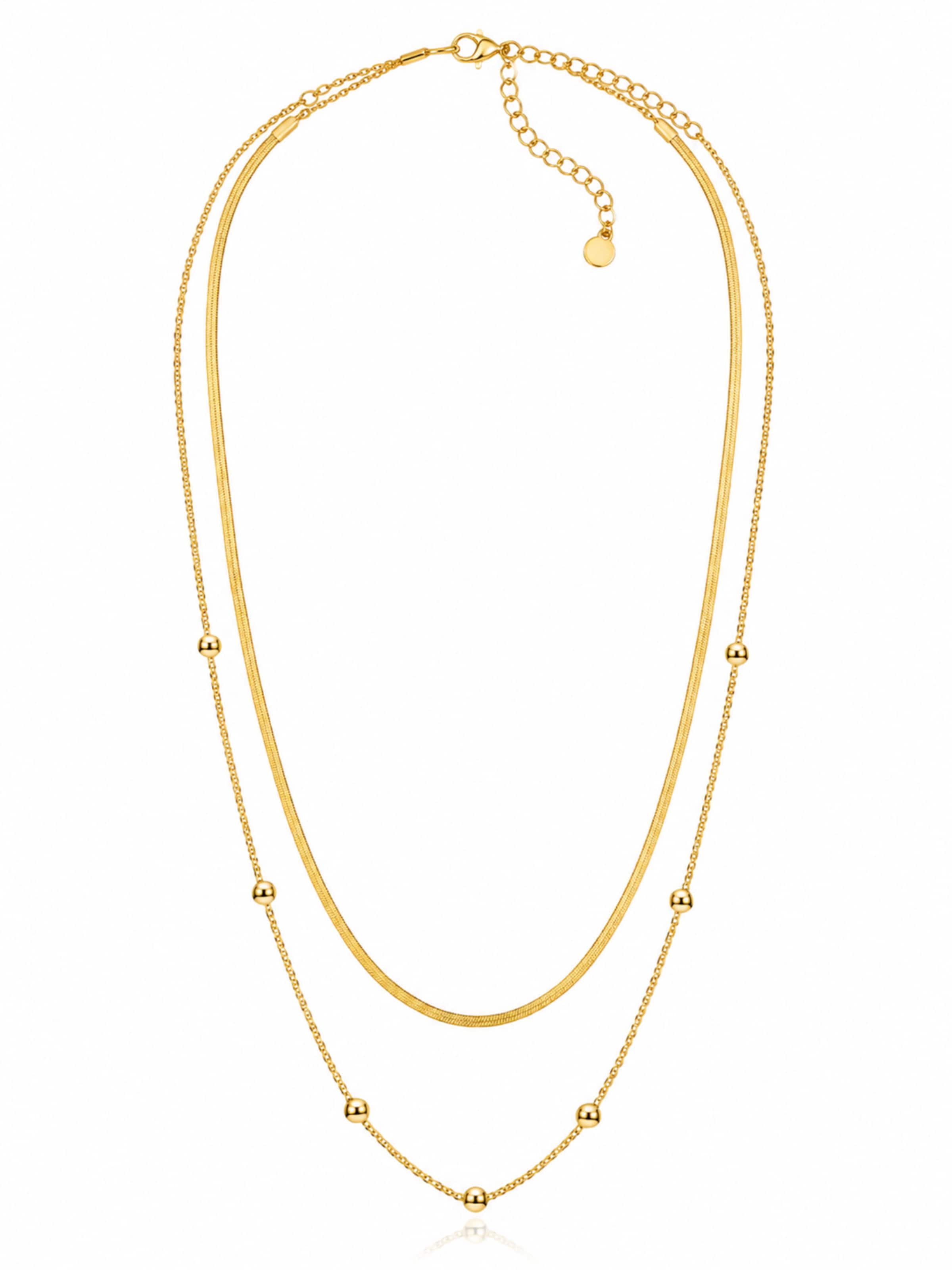 Pure Schmuck Necklace 'Duo' in Gold: front