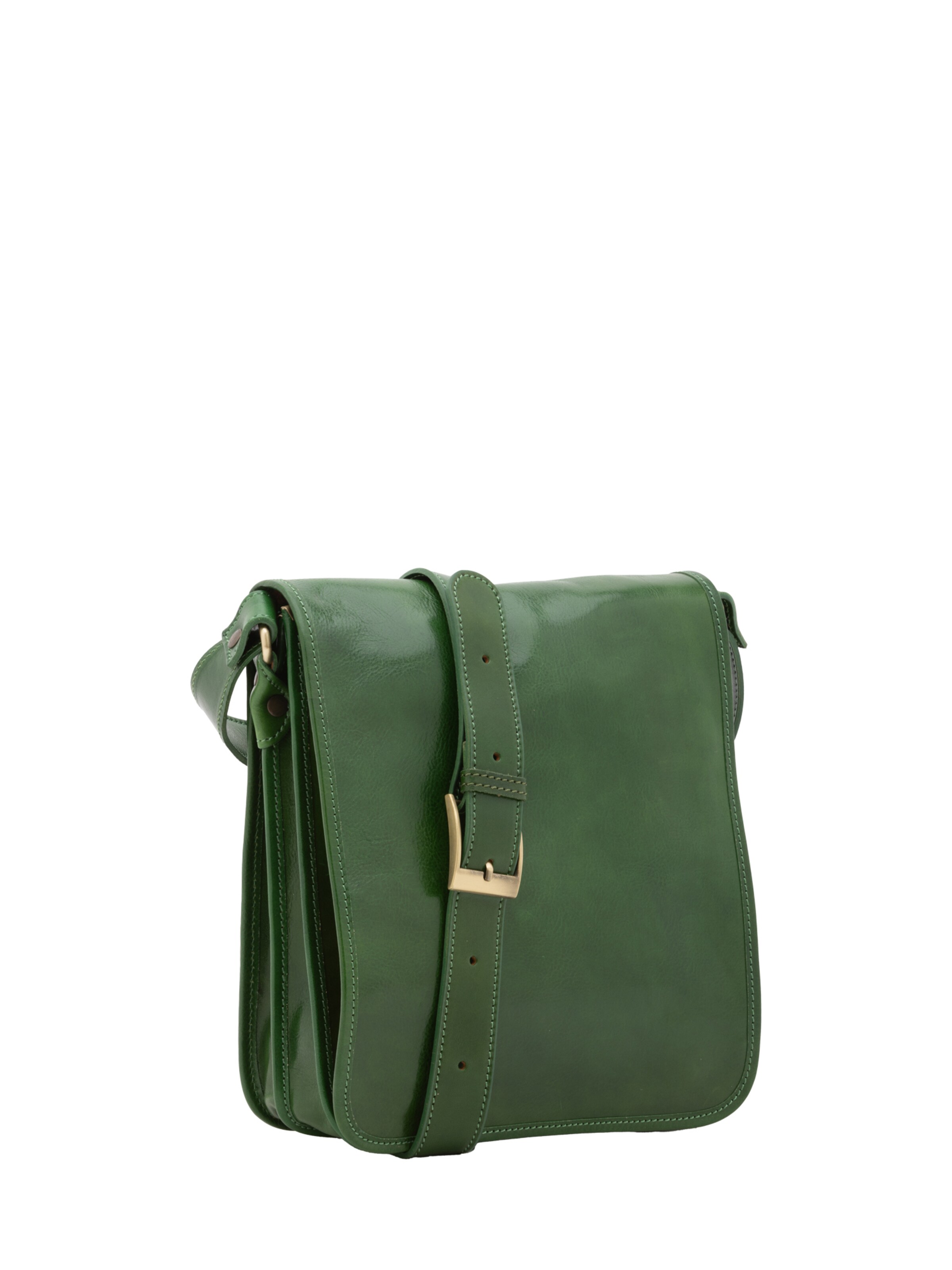 Borsa a tracolla 'Borsa a tracolla uomo vera pelle con chiusura calamita - Made in Italy' di I Fratelli in verde