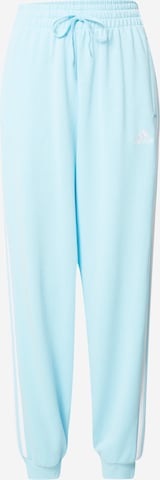 ADIDAS SPORTSWEAR Loose fit Workout Pants 'Essentials Studio Lounge 3-Stripes' in Blue: front