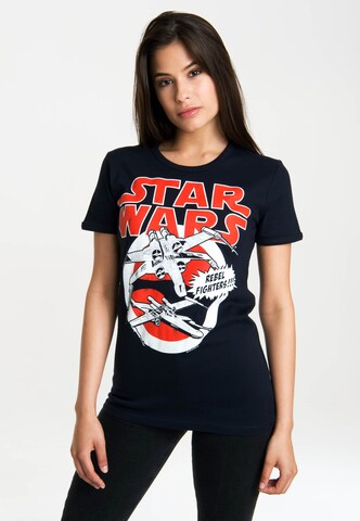 LOGOSHIRT Shirt 'X-Wings' in Blauw: voorkant