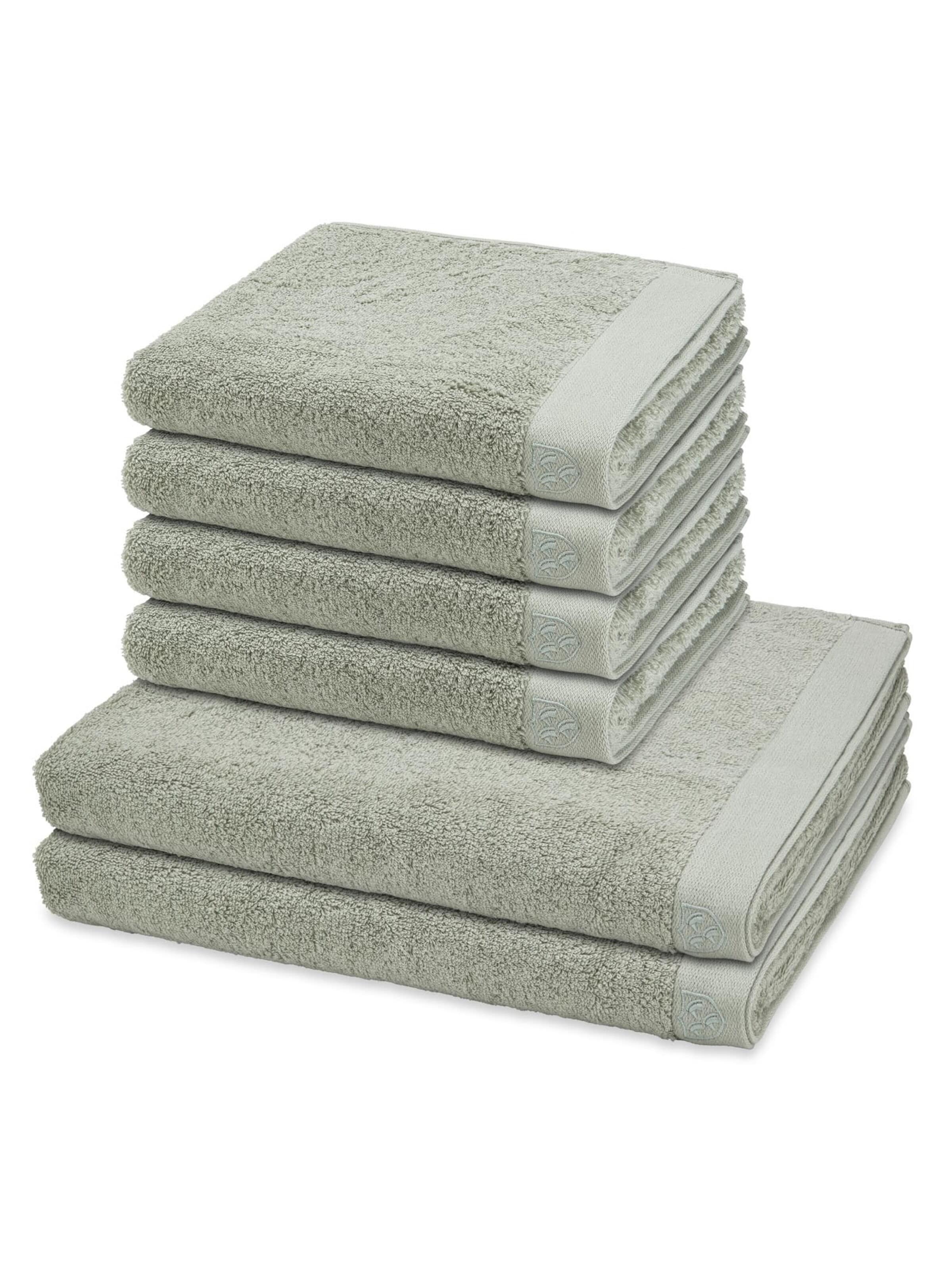 ROSS Towel 'Doubleface Stripes' in Green: front