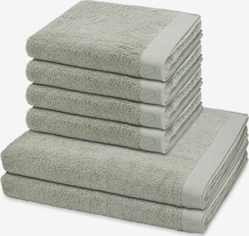 ROSS Towel 'Doubleface Stripes' in Green: front