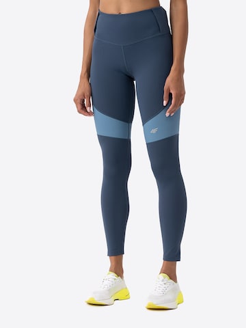 Skinny Pantaloni sport de la 4F pe albastru: față