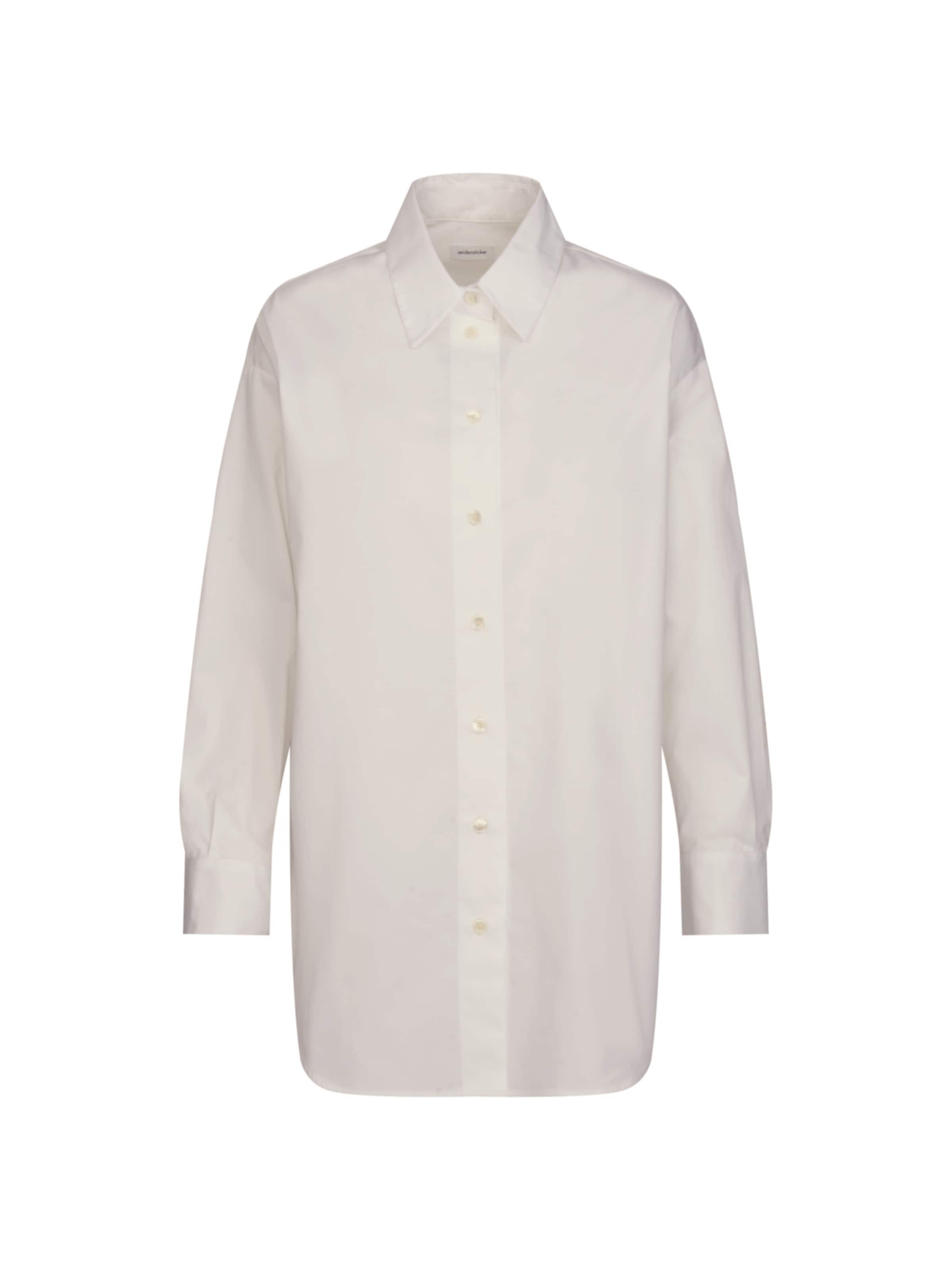 SEIDENSTICKER Μπλούζα 'Schwarze Rose' σε λευκό: μπροστά