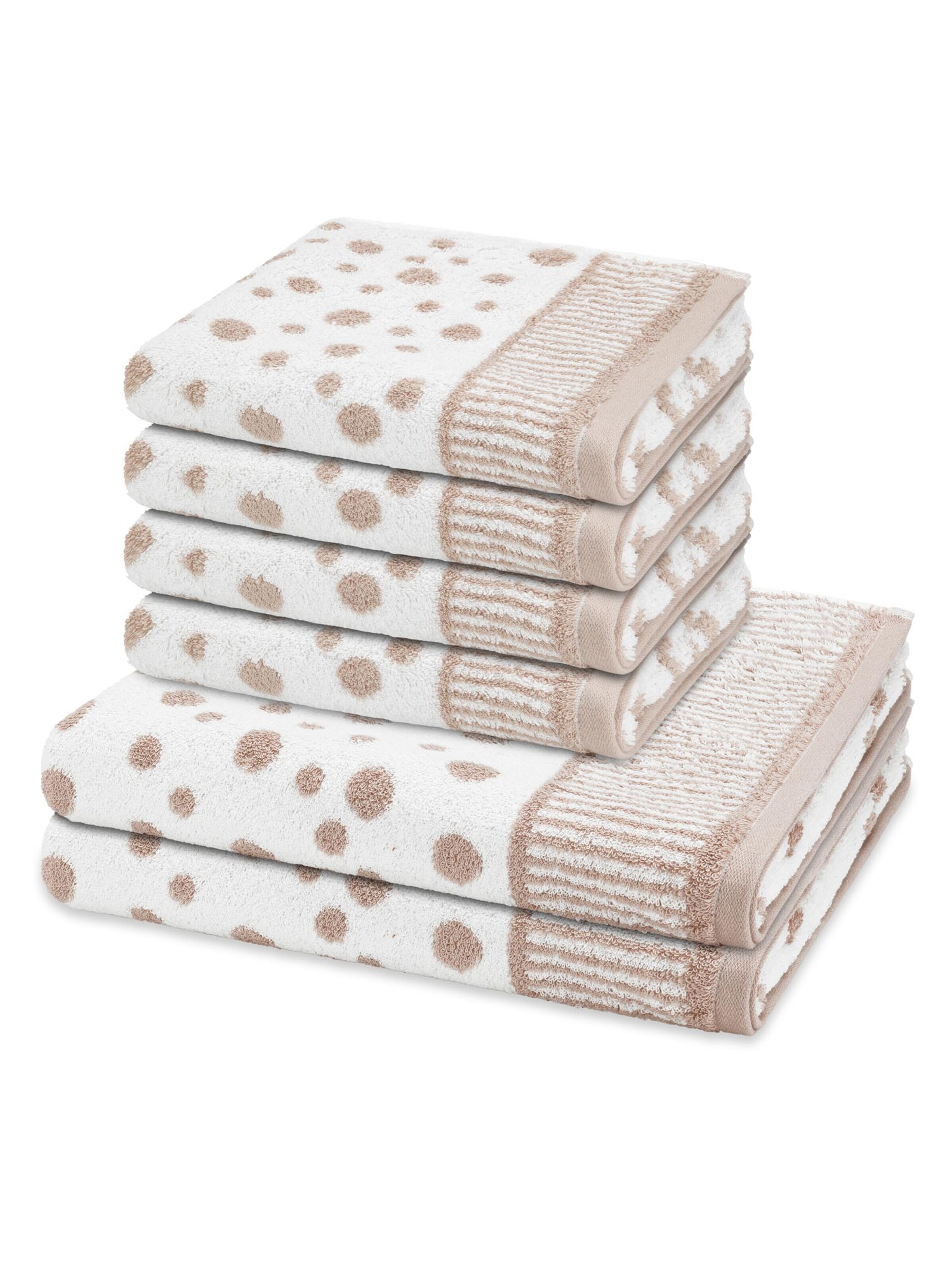 ROSS Handtuch 'Punkte allover'‌‌‌‌‌‌ in Beige: Vorderseite