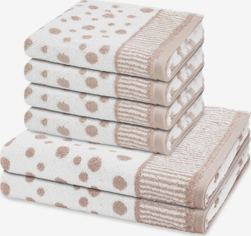 ROSS Handtuch 'Punkte allover' in Beige: Vorderseite