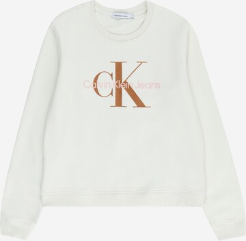 Sweat-shirt Calvin Klein Jeans en blanc : devant